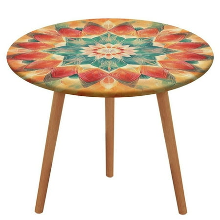 

Bohemian Mandala (13) Pattern Round Tablecloth Waterproof Elastic Table Clothes for Dining Table Cute Desk Decor Protector Cover