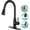 Matte Black, variant on Kitchen Faucet with Pull Down Sprayer, High Arc Single Handle Kitchen Sink Faucets with Pause Button Premium Brushed Nickel with Deck Plate Suit to 1 or 3 Holes