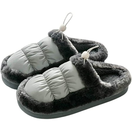 

DanceeMangoo Women Furry Slippers Fluffy Warm Plush Soft Memory Foam Winter House Slides Anti Slip Indoor Outdoor Shoes