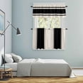 thumbnail image 5 of Black Vintage Kitchen Curtains Sets for Windows 24 Inch Length, Geometric Stripes Simple Lines Rod Pocket Window Treatments Tier Curtains and Valances Set for Bedroom/Bathroom, 5 of 8