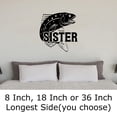 thumbnail image 2 of Trout Sister Fisherman Fishing Family River Fish Wall Decals for Walls Peel and Stick wall art murals Black Small 8 Inch, 2 of 2