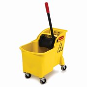 Rubbermaid Commercial Products Tandem 31-Quart Bucket and Wringer, Yellow