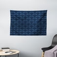 thumbnail image 1 of Indigo Tapestry, Ocean Inspired Garden Botanic Floral Details Leaves Buds Image Print, Wall Hanging for Bedroom Living Room Dorm Decor, 60W X 40L Inches, Navy Blue and Turquoise, by Ambesonne, 1 of 2