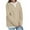 Khaki, variant on MIUOWANP Women Sweatshirts No Hood Women's New Relaxed Casual Fashion Color Matching Long-sleeved Pullover Hoodie Navy S