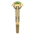 thumbnail image 3 of 2.7ct Round Cut Green Natural Peridot 18k Yellow Gold Engraving Statement Bridal Wedding Halo Designer Ring Size 3.5, 3 of 5
