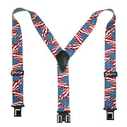 Perry Suspenders Men's Elastic American Flag Suspenders (Tall Available)