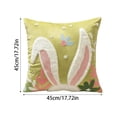 thumbnail image 3 of Easter Pillow Covers 18 x 18 Inch Easter Decorations for Home 3D Embroidered Decorative Bunny Egg Cushion Throw Pillow Covers for Home Couch Sofa Decor D, 3 of 3