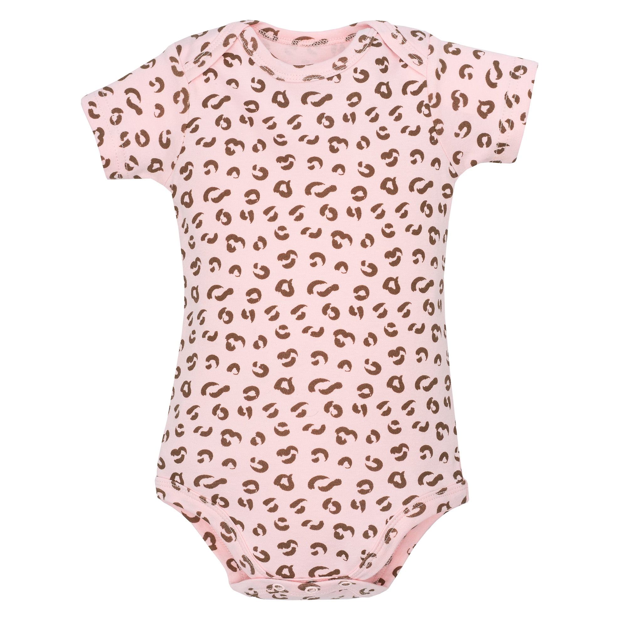 Hudson Baby Girl Cotton Bodysuits 3-Pack, Leopard Bow, 0-3 Months