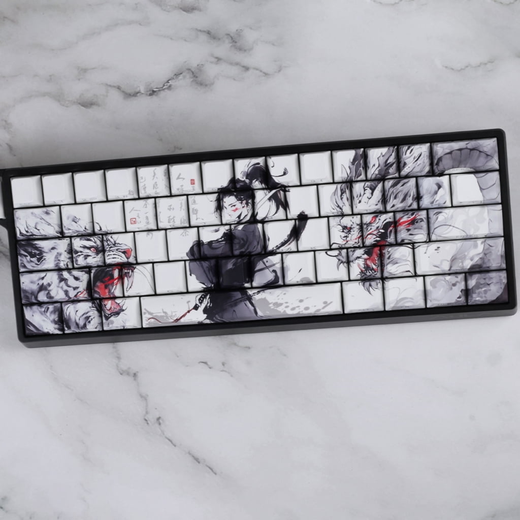 Anti Slip PBT Keycaps Dragon Theme Side Printing For Most Mechanical Keyboards 60% 68% Pattern