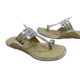 thumbnail image 2 of Silver Women Indian Kolhapuri Sandals Flip Flops Casual Kolhapuri Chappal For Women Indian Flat Sandal US 10 / EURO 42, 2 of 5