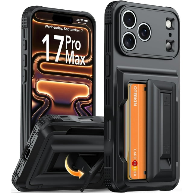 Funda Oterkin para iPhone 17 Pro Max con Billetera y 5 Tarjetas con Tecnología RFID