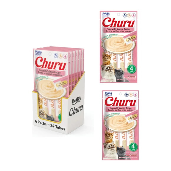 Exhibidor 8 Sobres Churu Snack Salmon y Atun 14 g (4 Pzas.)