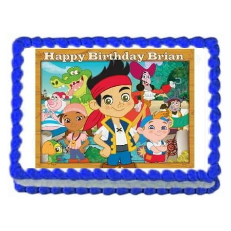 Jake And The Neverland Pirates Party Edible Cake Decoration Image