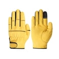 thumbnail image 1 of Genuine Sheepskin Leather Work Gloves, Durable Cut-Resistant High-Temp Resistant Hand Protection for Welding, Gardening, Riding, & Heavy Duty Handling, Orange & White, 1 of 8