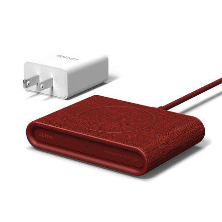 iOttie iON Wireless Mini Fast Charger Qi-Certified Ultra Compact Charging Pad 7.5W for iPhone XS Max R 8 Plus 10W for Samsung S9 S8 Note 9 (Includes USB C Cable & AC Adapter) – Ruby