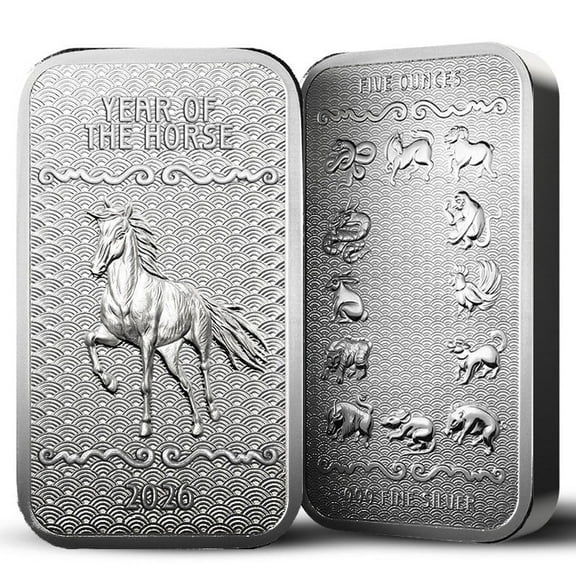 2026 Lunar Series 2 Year of the Horse 5 oz Silver Bar