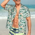 thumbnail image 7 of Sikiie Floral In Teal Print Men's Hawaiian Shirt, Summer Beach Button Pocket Short Sleeve T-Shirt,Small, 7 of 7