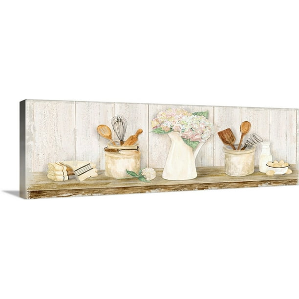 Great BIG Canvas "Vintage Kitchen Panel" Canvas Wall Art 36x12