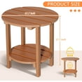 thumbnail image 7 of Nalone 2-Layer Outdoor Side Table, HDPE Weather-Resistant Adirondack Coffee Side Patio End Table for Living Room Bedroom, Outdoor Side Table Outside, Teak, 7 of 7