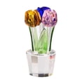 thumbnail image 1 of Figura de tulipán de cristal sintético coleccionable, adorno de flor de tulipán transparente, ramo de flores de cristal, regalo para cumpleaños, mujeres, novias y esposas., 1 of 8