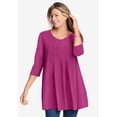 thumbnail image 6 of Woman Within Plus Size V-Neck Pintucked Tunic, 6 of 6
