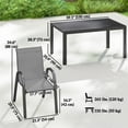 thumbnail image 3 of Outsunny Outdoor Dining Set for 6 with Stackable Chairs, Light Grey, 3 of 10