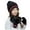 Black, variant on Xijirk Knit Ear Hat for Women Warm Lined Winter Cap for Daily Street Shopping Travel Outdoor Casual Occasions,White,One Size