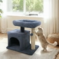 thumbnail image 4 of Gymax 19.5'' Small Cat Tree w/Large Padded Plush Perch Condo Sisal Scratching Posts Dark Grey, 4 of 10