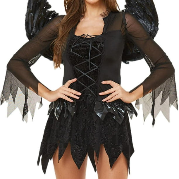Disfraz De Angel De Halloween para Mujer Soledad Vestido Elegante