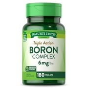 Triple Action Boron Complex | 6mg | 180 Count | Non-GMO & Gluten Free Mineral Support | by Nature's Truth