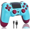 Wireless PS4 Controller Compatible,Vibration Game Joystick Compatible with PS4 - Berry Blue