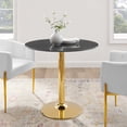 thumbnail image 6 of Modway Verne 35" Modern Artificial Marble & Metal Dining Table in Black/Gold, 6 of 6