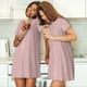 thumbnail image 4 of Fotbe Stripes Bata de Dormir para Mujer con Estampado, Camisón de Algodón de Manga Corta, Ropa de Dormir Casual, 4 of 6