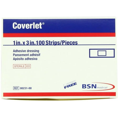 Coverlet Strip Dressings 1" x 3" 100 Each (Pack of 6)