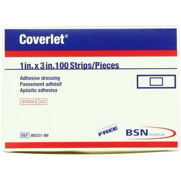 Coverlet Fabric Adhesive Bandage Strip, 1" x 3", 100 Count Walmart