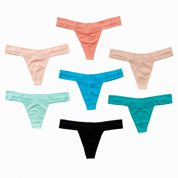 Alyce Ives Intimates Seamless Yoga Bikini, M, Brights, 7 Pack