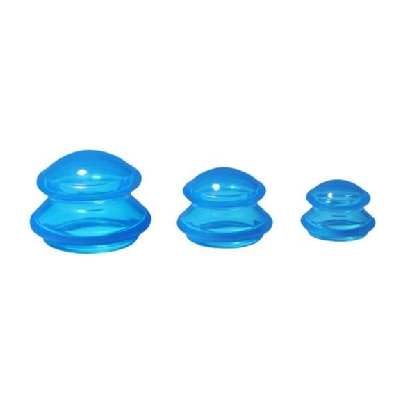 Juegos de ventosas de silicona para con ventosa, 3 uds., para relajación corporal, brazos traseros Azul