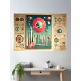 thumbnail image 2 of Mid Century Space Age Martini Space Travel Launch Coordinates Poster Wall Art, Modern Wall Decor, 24x36 UNFRAMED, 2 of 3