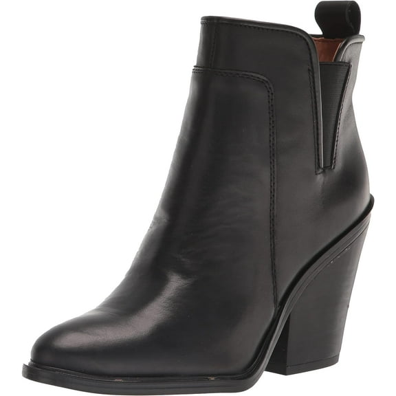 Franco Sarto Women's L-Gamble Ankle Boots Black Leather 8.5M