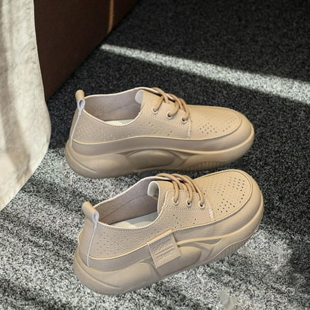 

Women Casual Sneakers Casual Shoes Anti Slip Fashion Female Rubber Sole Comfortable Sneakers Sports Shoes for Trekking Walking Outdoor Work Khaki 39