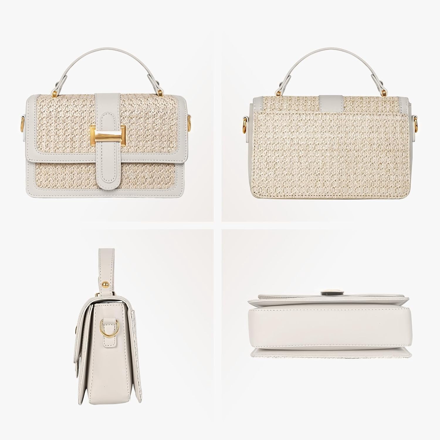 CAILDANL Straw Crossbody Bags for Women Summer Straw Clutch Bag Woven Beach Purse Vacation Handbags