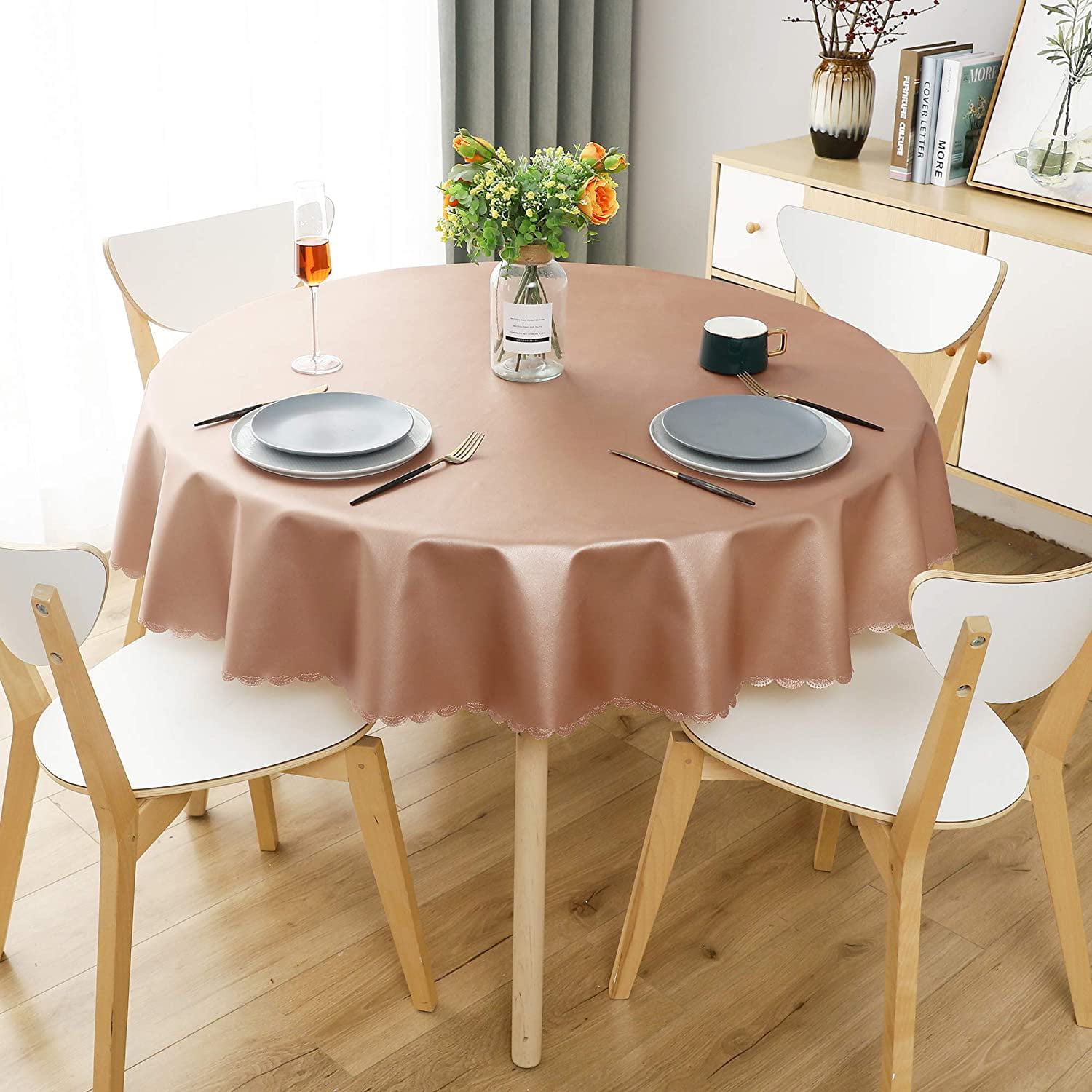 Details about   Round Polyester Tablecloth Fitted Stretch Table Cover Wedding Banquet Party 