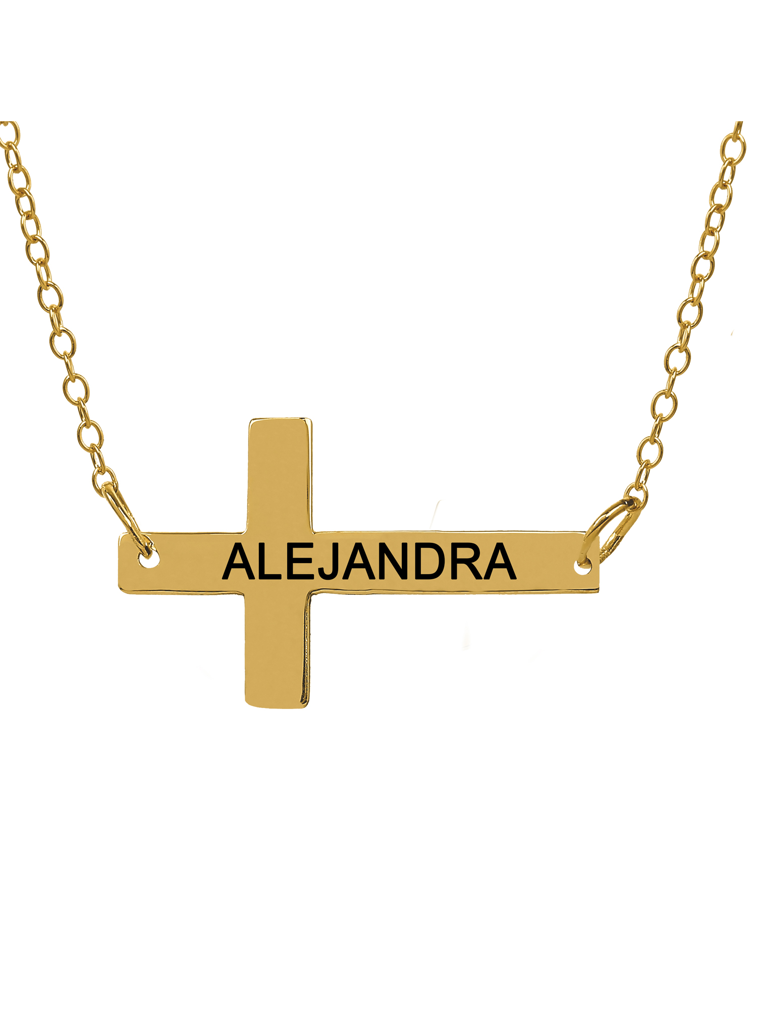 Personalized Sideway Cross Necklace