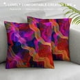 thumbnail image 3 of Creowell Throw Pillow Case Colorful Rainbow Chaotic Waves,Waist Lumbar Cushion Cover Sofa Home Decorative, 3 of 5