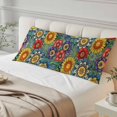 thumbnail image 4 of Boho Colorful Floral Body Pillow Covers 20"x54", Spring Flower Botanical Sunflowers Plant Soft Brushed Microfiber Breathable Throw Pillow Covers, Pillowcase with Zipper for Couch Sofa Bedroom, 4 of 9