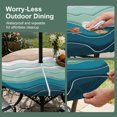 thumbnail image 5 of Round Outdoor Tablecloth with Umbrella Hole and Zipper, Teal Blue Ombre Stripe Tablecloth with Elastic Waterproof, Abstract Summer Beach Coastal Patio Table Covers for 55" - 60" Picnic Pool Tables, 5 of 9