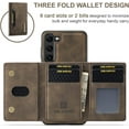 thumbnail image 3 of 2 in 1 Detachable Leather Phone Cases for Samsung Galaxy S23+ / S23 Plus 5G Case Wallet with Card Holder Men 6.6'' (Coffee,S23+/S23 Plus), 3 of 17