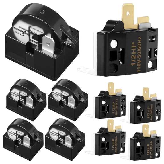 Threns 10Pcs Plastic QP2-4R7 PTC Starter Relay Easy to Replace Refrigerator Starter Relay 6750C-0005P Fridge Overload Protector for Wine Cooler
