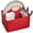 Red, variant on Red Galvanized Metal Utensil Caddy with Wooden Handle for Kitchen, Garden, Patio, Bathroom