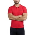 thumbnail image 6 of CULTURA Men's Short Sleeves 100% Cotton Polo With Jaquard Rib And Chest Rib Pocket, Red/Navy, M, 6 of 10
